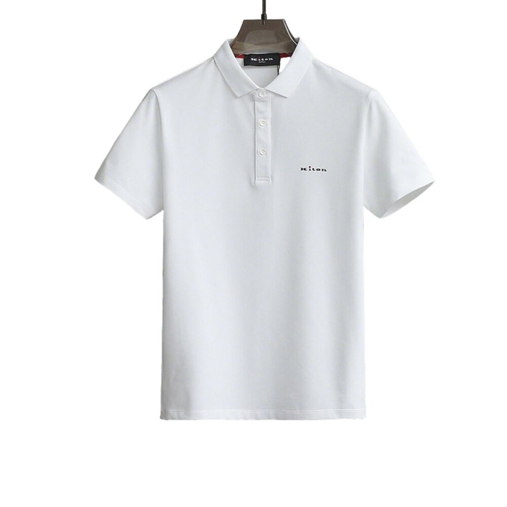 Kiton White Simple Short Sleeve Polo Shirt
